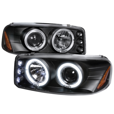 Spec-D Tuning 00-06 GMC Denali Halo LED Projector Black 2LHP-DEN00JM-TM